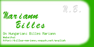 mariann billes business card